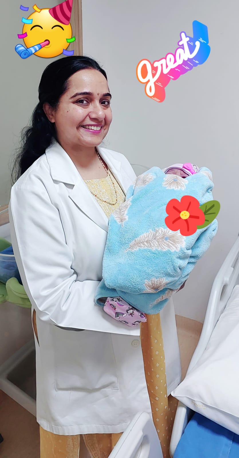 Dr Amreen with Newborn Babies